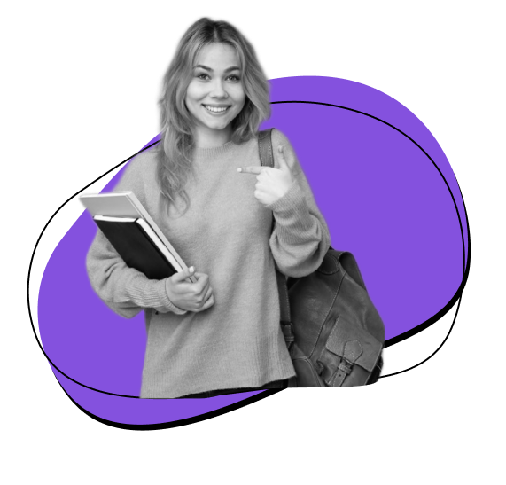 A senior student being happy