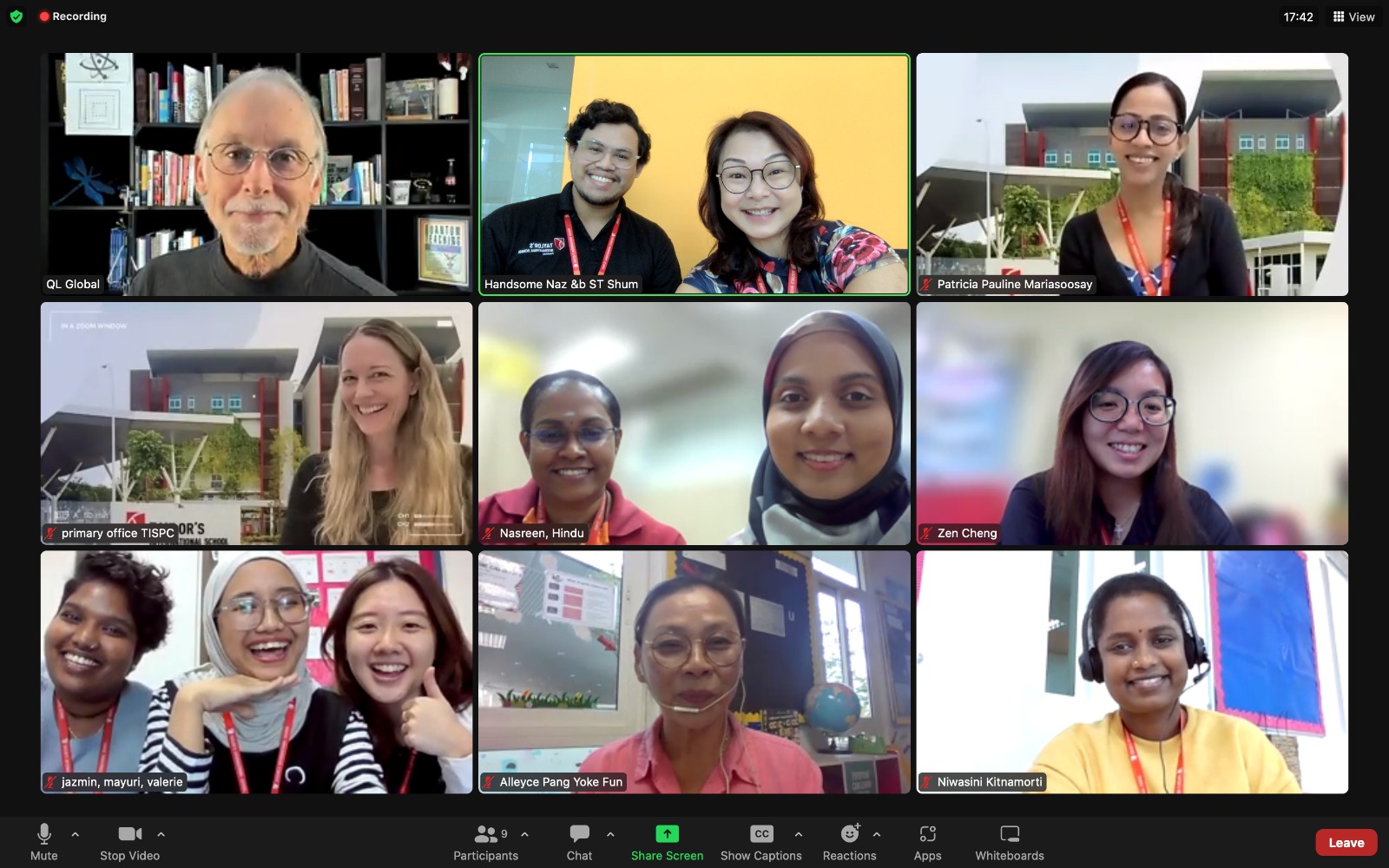 A zoom call hosted by SuperCamp with students all over