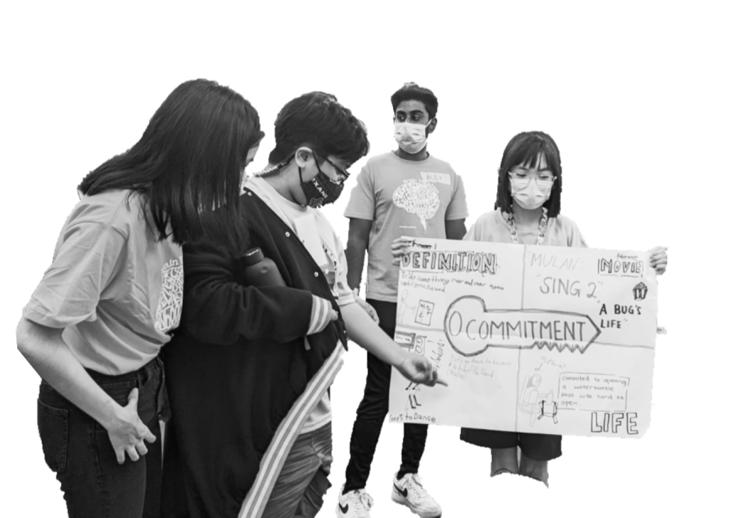 A student presenting one of the 8 Keys of Excellence